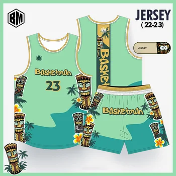 BASKETMAN Krepšinio Rinkiniai Berniukų, Mergaičių Vasaros Havajų Stiliaus Užsakymą Pavadinimas Numeris Logotipu Megztiniai, Šortai Mokymo sportiniai Kostiumai