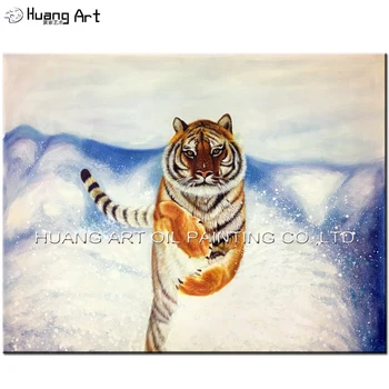 Rankomis Dažyti Tigras Veikia Sniego Tapyba už Kambario Sienų Dekoras Realus Aukštos Kokybės Gyvulinės kilmės Aliejaus Tapybos ant Drobės Meno