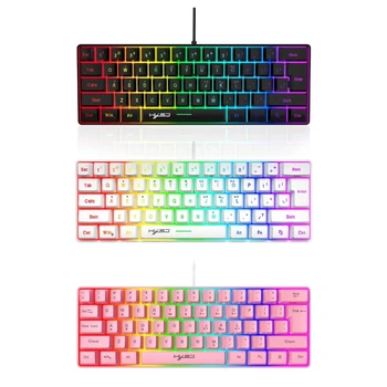 Ultra-Kompaktiškas Laidinio Žaidimas Klaviatūros RGB Apšvietimu ir Klaviatūros Plūduriuojantis Keycaps 61 Klavišų N58E